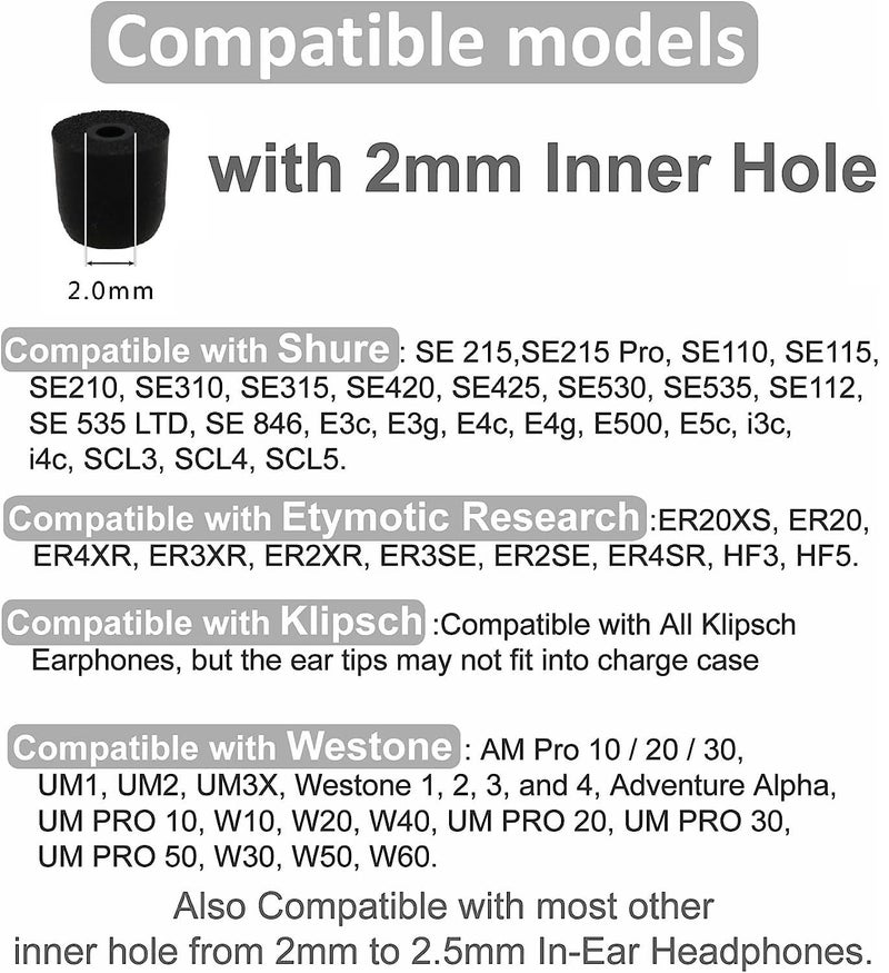 BLLQ Replacement Memory Foam Tips Foam Sleeves Earbuds for Shure SE215, SE112, SE315, SE425, SE530, SE535 & Klipsch Westone Earphones, [Noise Cancelling] 6PCS 3Pairs S/M/L - Image 4